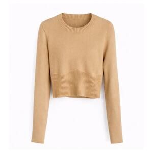 Lulus Everyone's a Winter Beige Long Sleeve Corset Seam Sweater Top Extra Large